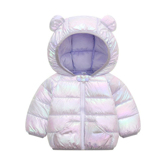 Cartoon children's down padded jacket $32.37 Dana Fashion Color: Light Purple Size: 100cm Baby Clothing Fabric technology: flame retardant, soft treatment Filling: Cotton 96% and above Elements: sports, cartoon, cute, trendy, candy Flat car stitch distanc