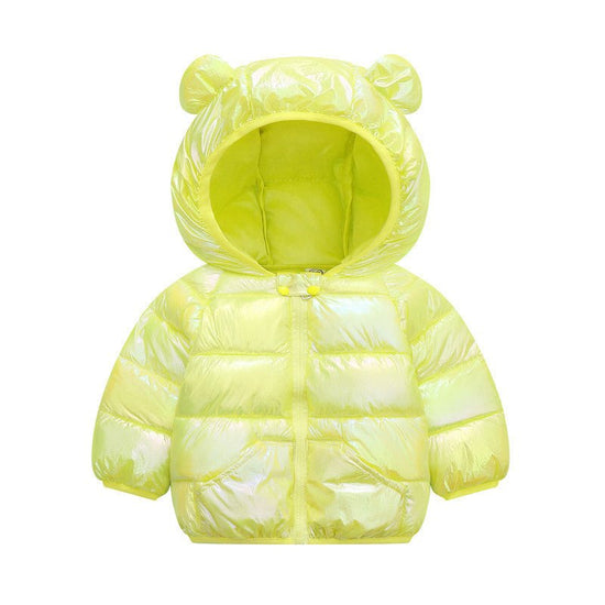 Cartoon children's down padded jacket $32.37 Dana Fashion Color: Yellow Size: 100cm Baby Clothing Fabric technology: flame retardant, soft treatment Filling: Cotton 96% and above Elements: sports, cartoon, cute, trendy, candy Flat car stitch distance 12~1
