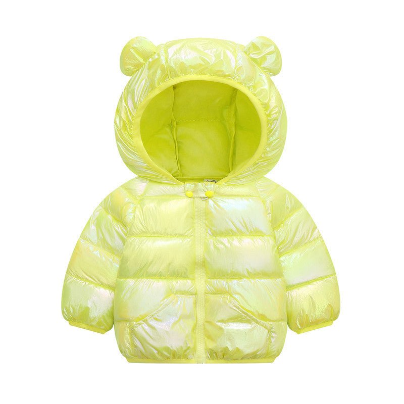 Cartoon children's down padded jacket $32.37 Dana Fashion Color: Yellow Size: 100cm Baby Clothing Fabric technology: flame retardant, soft treatment Filling: Cotton 96% and above Elements: sports, cartoon, cute, trendy, candy Flat car stitch distance 12~1