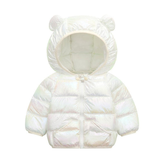 Cartoon children's down padded jacket $32.37 Dana Fashion Color: White Size: 100cm Baby Clothing Fabric technology: flame retardant, soft treatment Filling: Cotton 96% and above Elements: sports, cartoon, cute, trendy, candy Flat car stitch distance 12~14