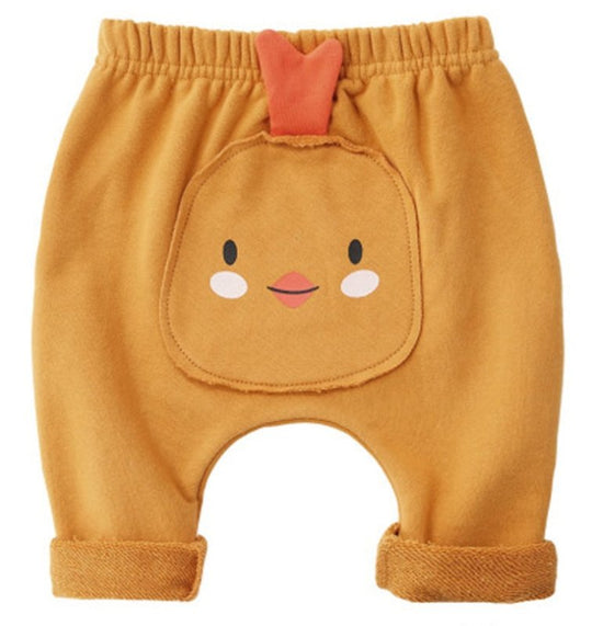 Cartoon patch baby pants $39.06 Dana Fashion Color: Yellow Size: 66 Baby Clothing Main fabric composition: cotton Size Age Height(cm) Length(cm) Waistline(cm) 66 0-6M 63-70 35 18*2 73 6-12M 70-78 40 19*2 80 12-18M 78-85 44 20*2 90 18-24M 85-90 49 21*2