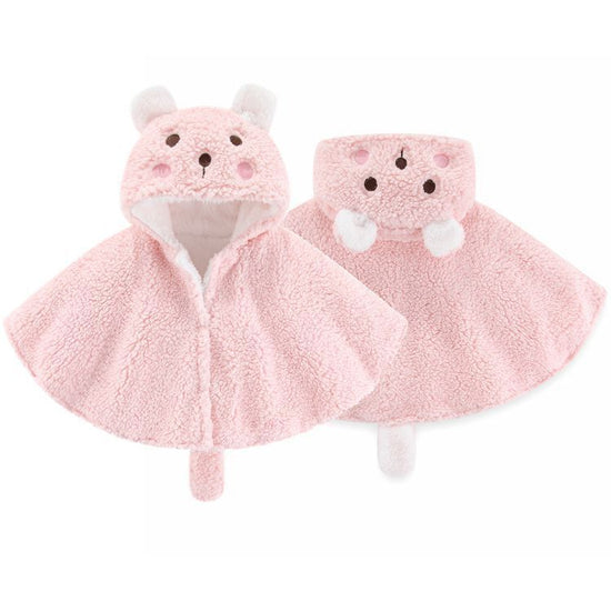 Cartoon Super Cute Boys And Girls Capes Baby Children's Shawl Coat $29.34 Dana Fashion Color: Pink Child size: 100cm Baby Clothing Product information: Thickness: Normal Hooded or not: Hooded Closed style: single breasted Liner type: Polyester liner Fabri