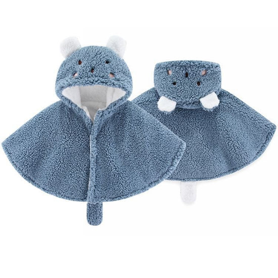 Cartoon Super Cute Boys And Girls Capes Baby Children's Shawl Coat $29.34 Dana Fashion Color: Blue Child size: 100cm Baby Clothing Product information: Thickness: Normal Hooded or not: Hooded Closed style: single breasted Liner type: Polyester liner Fabri