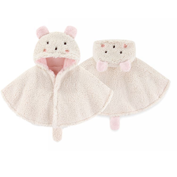 Cartoon Super Cute Boys And Girls Capes Baby Children's Shawl Coat $29.34 Dana Fashion Color: White Child size: 100cm Baby Clothing Product information: Thickness: Normal Hooded or not: Hooded Closed style: single breasted Liner type: Polyester liner Fabr