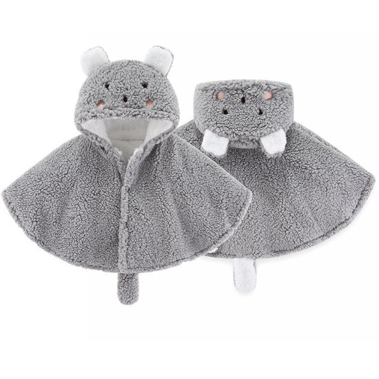 Cartoon Super Cute Boys And Girls Capes Baby Children's Shawl Coat $29.34 Dana Fashion Color: Grey Child size: 100cm Baby Clothing Product information: Thickness: Normal Hooded or not: Hooded Closed style: single breasted Liner type: Polyester liner Fabri