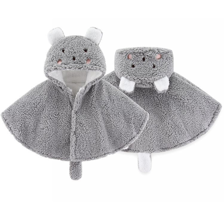 Cartoon Super Cute Boys And Girls Capes Baby Children's Shawl Coat $29.34 Dana Fashion Color: Grey Child size: 100cm Baby Clothing Product information: Thickness: Normal Hooded or not: Hooded Closed style: single breasted Liner type: Polyester liner Fabri
