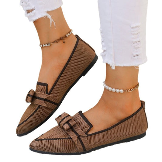 Casual And Comfortable Beautiful Bowknot Popular Element Shoes $25.99 Dana Fashion Color: Black Size: 36 Women's shoes Product information: Pattern: solid color Lining material: imitation leather Applicable sports: Hiking Color: brown, navy blue, ivory wh