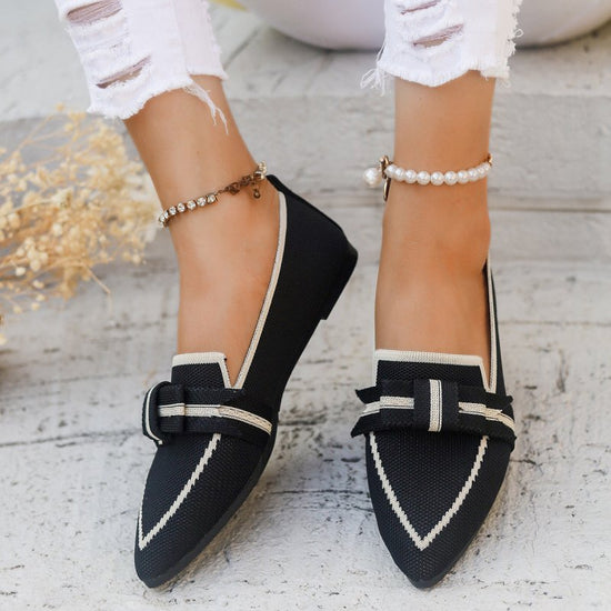 Casual And Comfortable Beautiful Bowknot Popular Element Shoes $25.99 Dana Fashion Color: Black Size: 36 Women's shoes Product information: Pattern: solid color Lining material: imitation leather Applicable sports: Hiking Color: brown, navy blue, ivory wh