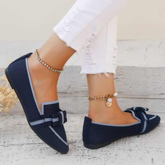 Casual And Comfortable Beautiful Bowknot Popular Element Shoes $25.99 Dana Fashion Color: Navy Blue Size: 36 Women's shoes Product information: Pattern: solid color Lining material: imitation leather Applicable sports: Hiking Color: brown, navy blue, ivor