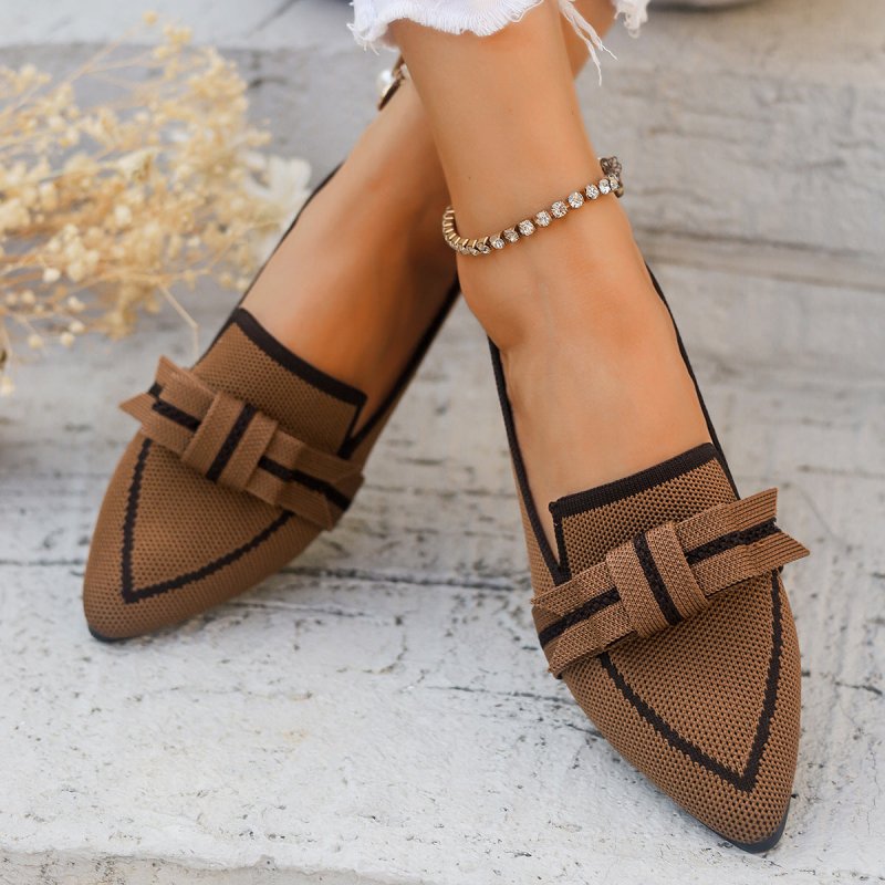 Casual And Comfortable Beautiful Bowknot Popular Element Shoes $25.99 Dana Fashion Color: Black Size: 36 Women's shoes Product information: Pattern: solid color Lining material: imitation leather Applicable sports: Hiking Color: brown, navy blue, ivory wh