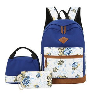 Casual Backpack Three-piece Large Capacity Student Schoolbag Japanese Style $40.50 Dana Fashion Color: Blue Stitching Women's Bags Product information: Lining texture: Polyester Applicable scenarios: Business travel Color: pink stitching, full pink color,