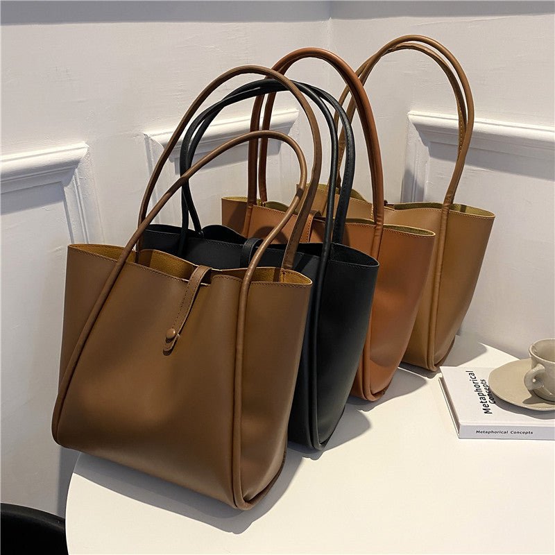 Casual Large Capacity Tote Bags For Women Fashion Solid Color Shopping Shoulder Bag With Wallet Ladies Handbag $36.50 Dana Fashion Color: Black Women's Bags Product information: Material:PU Style: fashionable and simple Features:Solid color Color: khaki,