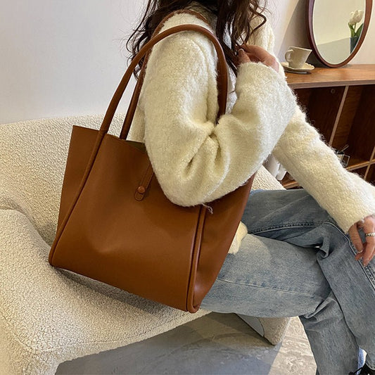 Casual Large Capacity Tote Bags For Women Fashion Solid Color Shopping Shoulder Bag With Wallet Ladies Handbag $36.50 Dana Fashion Color: Black Women's Bags Product information: Material:PU Style: fashionable and simple Features:Solid color Color: khaki,