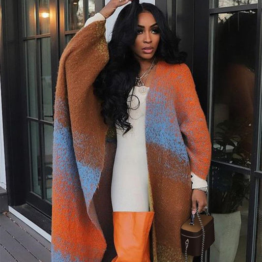 Casual Loose Knitted Long Women's Coat $58.37 Dana Fashion Color: Orange Green Size: Free Size Women's clothing Product information: Color: Orange Green Main fabric composition: Polyester (polyester fiber) Size: free size (chest circumference 220CM, lengt