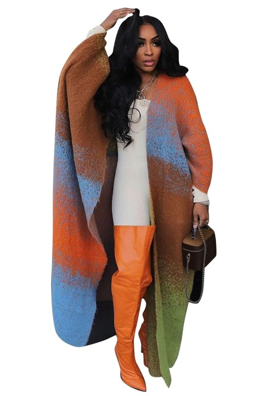 Casual Loose Knitted Long Women's Coat $58.37 Dana Fashion Color: Orange Green Size: Free Size Women's clothing Product information: Color: Orange Green Main fabric composition: Polyester (polyester fiber) Size: free size (chest circumference 220CM, lengt