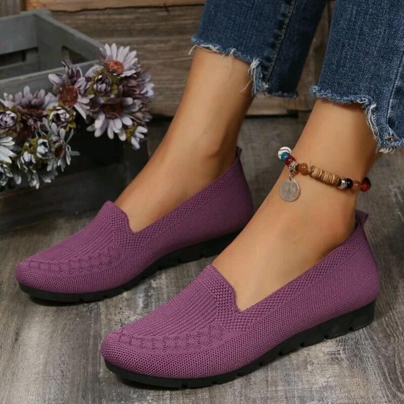 Casual Mesh Flats Shoes Fashion Solid Color Round Toe Loafers Cozy Lazy Shoes $22.50 Dana Fashion Color: Purple Size: Size35 Women's shoes Product information: Fashion elements: shallow mouth Toe Shape: Round Toe Upper Material: Mesh Leather Characteristi