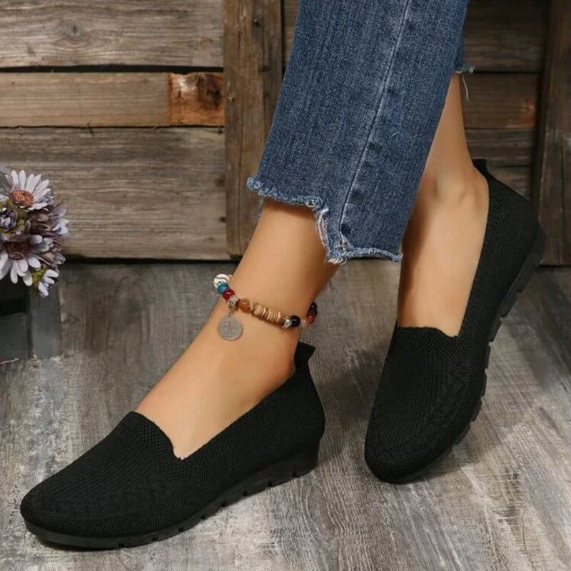 Casual Mesh Flats Shoes Fashion Solid Color Round Toe Loafers Cozy Lazy Shoes $22.50 Dana Fashion Color: Black Size: Size35 Women's shoes Product information: Fashion elements: shallow mouth Toe Shape: Round Toe Upper Material: Mesh Leather Characteristic