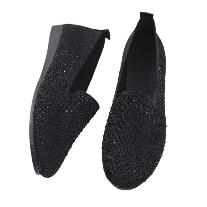 Casual Plus Size Solid Color Mesh With Diamond Shallow Mouth Soft Bottom Women's Flat-heeled Shoes $30.50 Dana Fashion Color: Black Size: 36 Women's shoes Product information: Pattern: solid color Lining material: cloth Applicable sports: Universal Color: