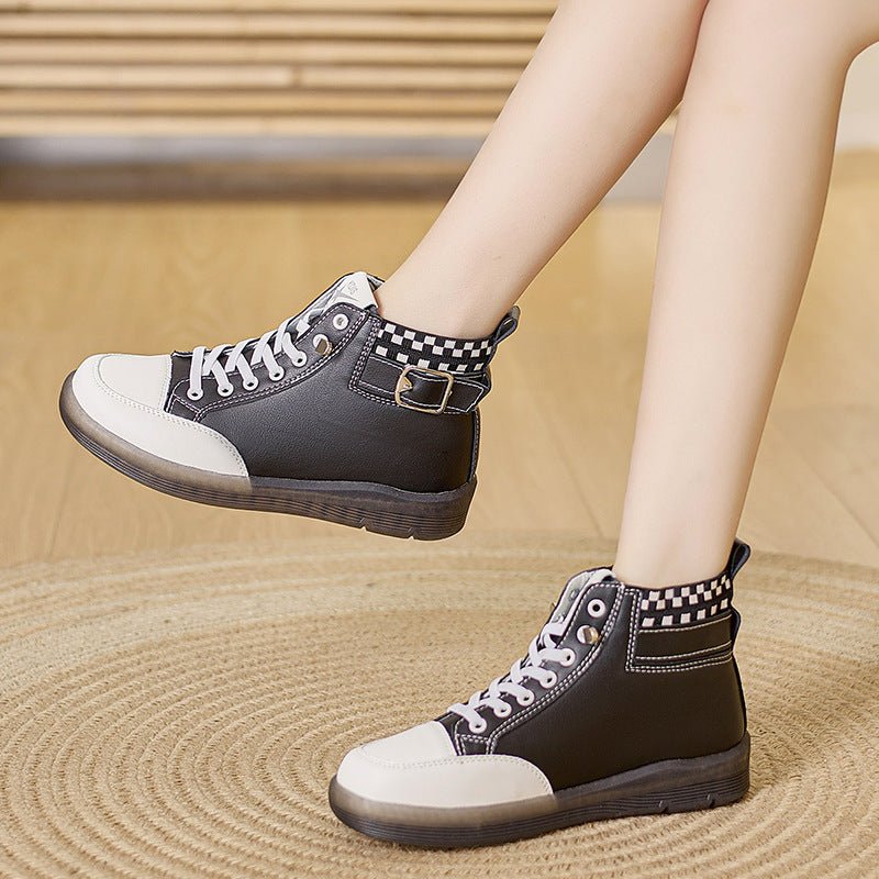 Casual Soft Bottom Wild Flat Shoes $46.59 Dana Fashion Color: White And Black Size: 35 Women's shoes Product information: Pattern: solid color Lining material: imitation leather Color: beige, white and black, beige with plush, black with fleece lining m U