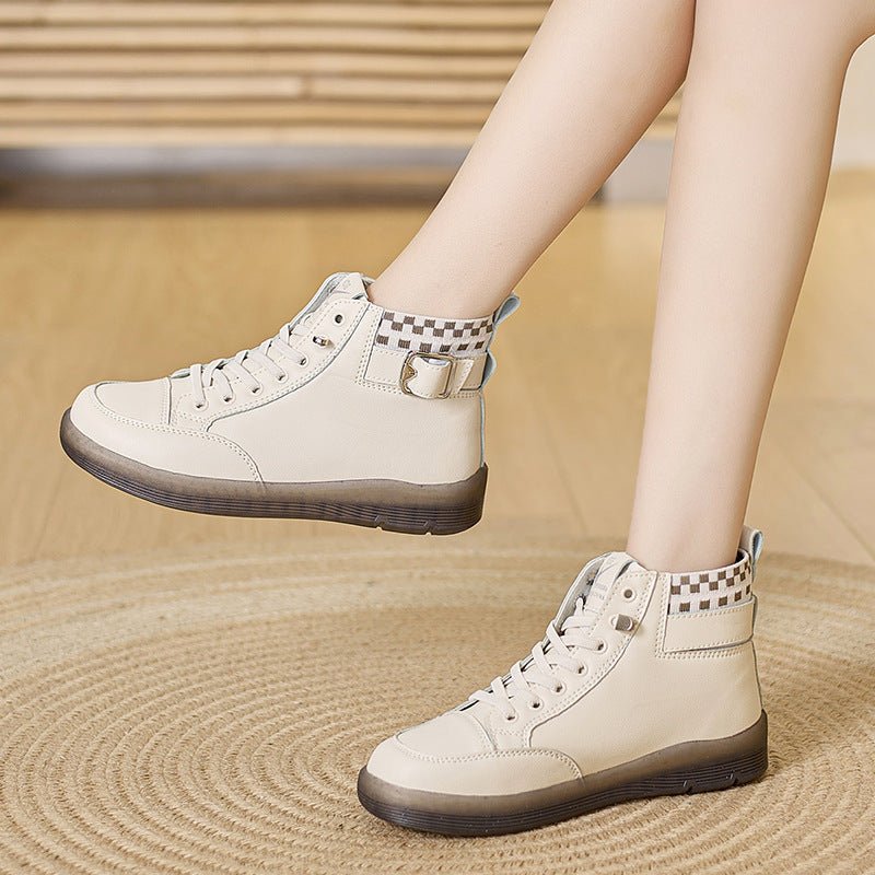Casual Soft Bottom Wild Flat Shoes $46.59 Dana Fashion Color: Beige Size: 35 Women's shoes Product information: Pattern: solid color Lining material: imitation leather Color: beige, white and black, beige with plush, black with fleece lining m Upper heigh