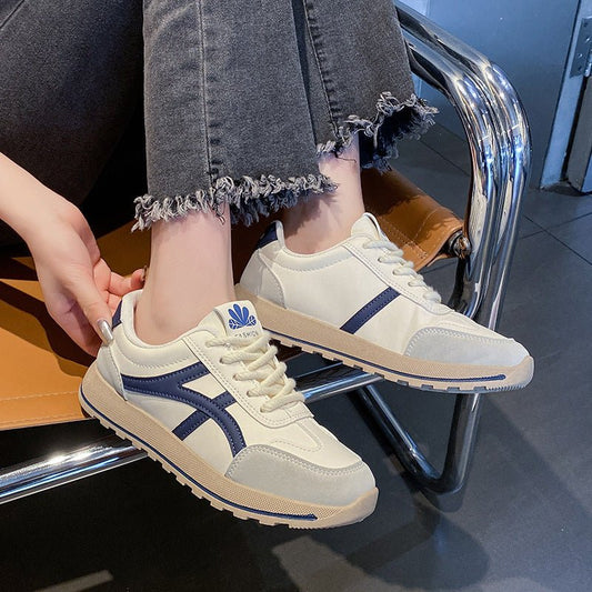 Casual Sports Skate White Shoes Women's Versatile Shoes $45.46 Dana Fashion Color: Brown Size: 35 Women's shoes Product information: Pattern: color matching Lining material: Cotton Applicable sports: Universal Color: dark blue, brown Upper height: low top