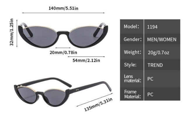 Cat Eye Sunglasses Women European And American Fashion Trending $15.52 Dana Fashion Color: Beige Frame Dried Women's Accessories Product information: Applicable scenarios: sun protection, fashion wear, stage performance, party gathering Color: Black Frame