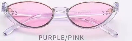 Cat Eye Sunglasses Women European And American Fashion Trending $16.23 Dana Fashion Color: Transparent Purple Frame Pink Women's Accessories Product information: Applicable scenarios: sun protection, fashion wear, stage performance, party gathering Color: