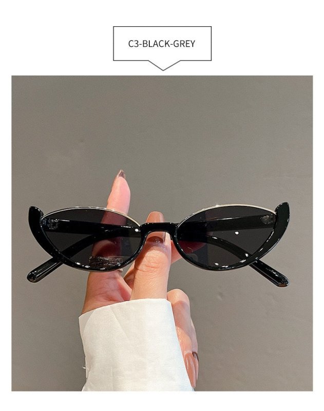 Cat Eye Sunglasses Women European And American Fashion Trending $15.52 Dana Fashion Color: Beige Frame Dried Women's Accessories Product information: Applicable scenarios: sun protection, fashion wear, stage performance, party gathering Color: Black Frame