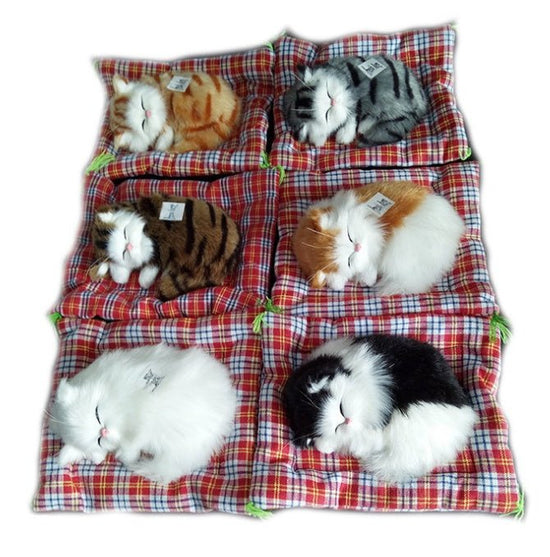 Cat Sleeping Doll With Meow Sound $18.11 Dana Fashion Color: Blackwhite Toys & Hobbies SIZE :17*14CM When you press the logo on your stomach, you will make a squeaking sound. It is dynamic, lifelike, soft and comfortable. Strong anti-destructive ability,