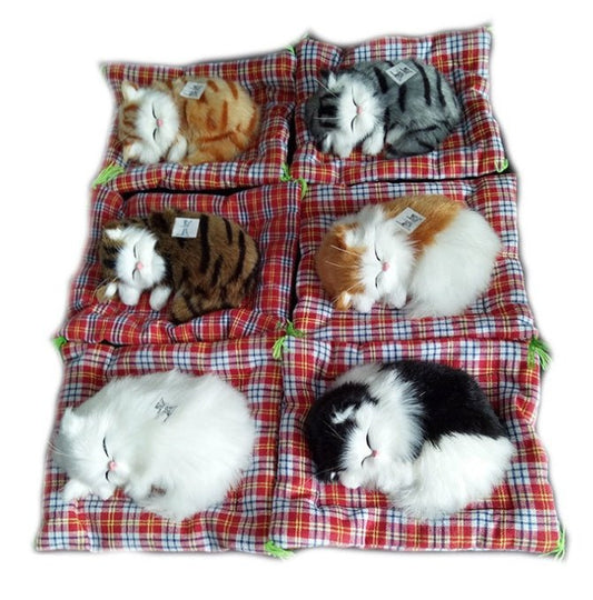 Cat Sleeping Doll With Meow Sound $18.11 Dana Fashion Color: Blackwhite Toys & Hobbies SIZE :17*14CM When you press the logo on your stomach, you will make a squeaking sound. It is dynamic, lifelike, soft and comfortable. Strong anti-destructive ability,