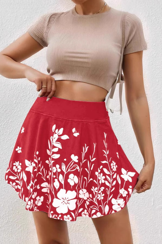 Women's Floral Print Loose Short Culottes