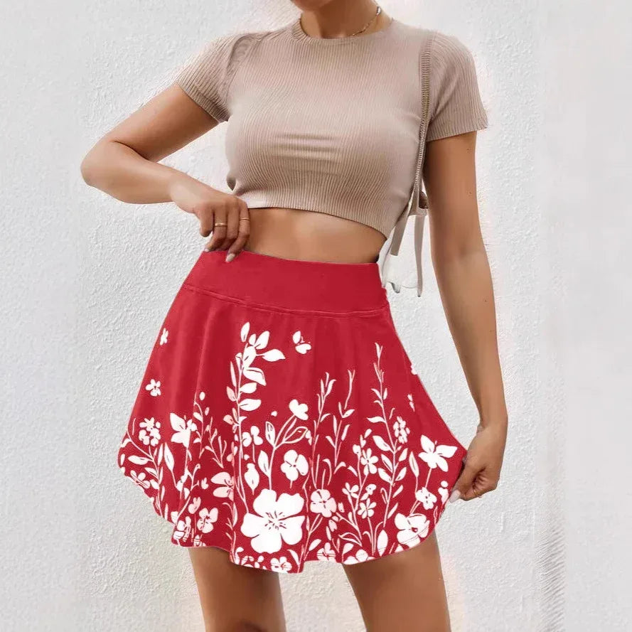 Women's Floral Print Loose Short Culottes - DanaFashionstore