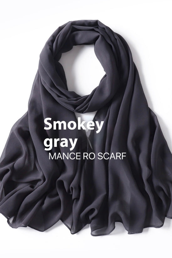 Pure Color Pearl Chiffon Scarf Headcloth Veil Chiffon Scarf