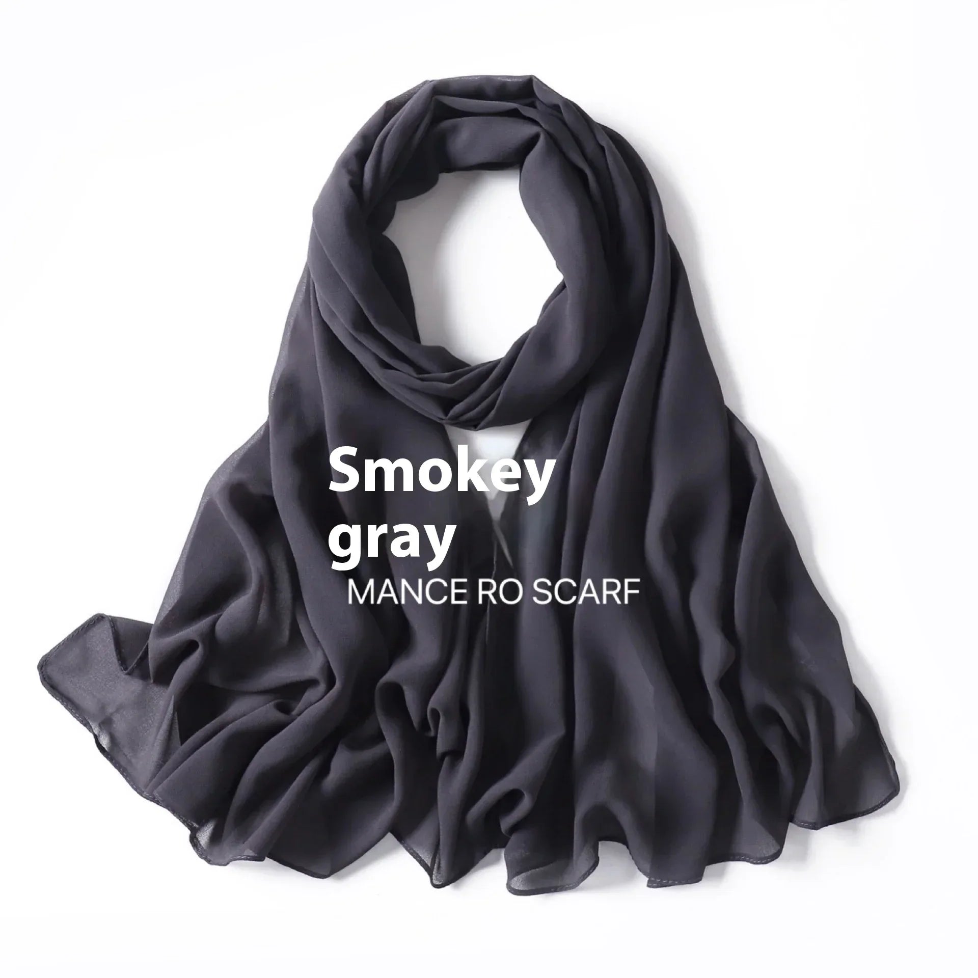 Pure Color Pearl Chiffon Scarf Headcloth Veil Chiffon Scarf - DanaFashionstore