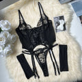 Three-point European And American Style Underwear Mesh Embroidery See-through Suit - DanaFashionstore