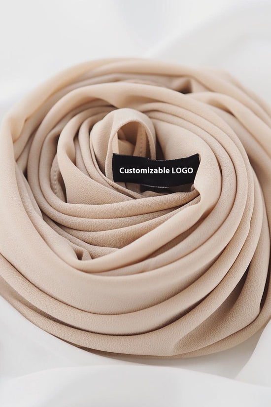 Pure Color Pearl Chiffon Scarf Headcloth Veil Chiffon Scarf