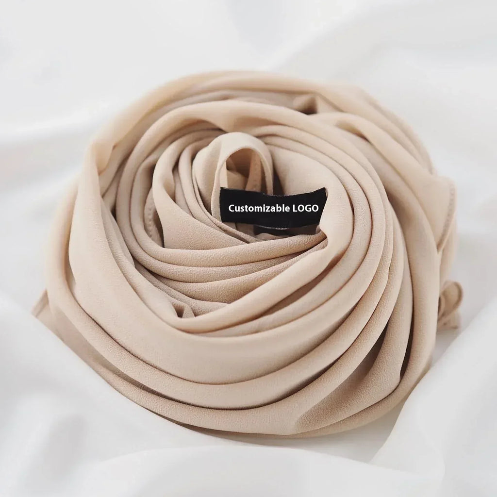 Pure Color Pearl Chiffon Scarf Headcloth Veil Chiffon Scarf - DanaFashionstore