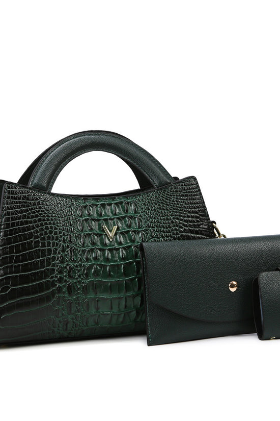 Women's Crossbody Leather Crocodile Pattern Shoulder Handbag - Dana Fashion