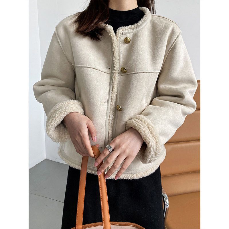Idle Style Lamb Plush Coat Women's Winter Fur  Thick