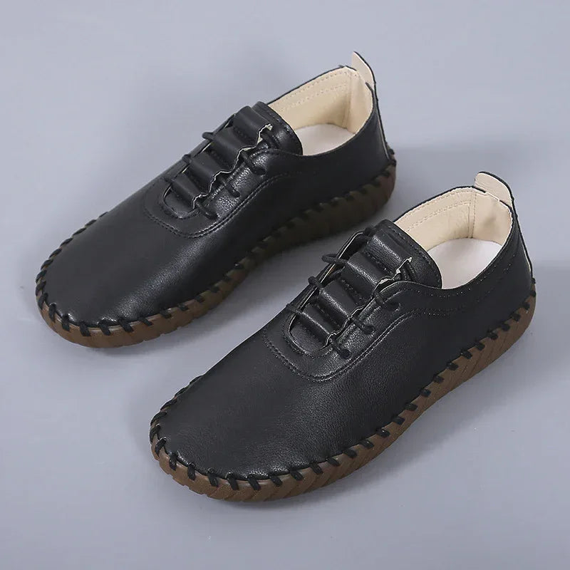 Women's Round Toe Lace-up Mother Soft-soled Flat Shoes - DanaFashionstore