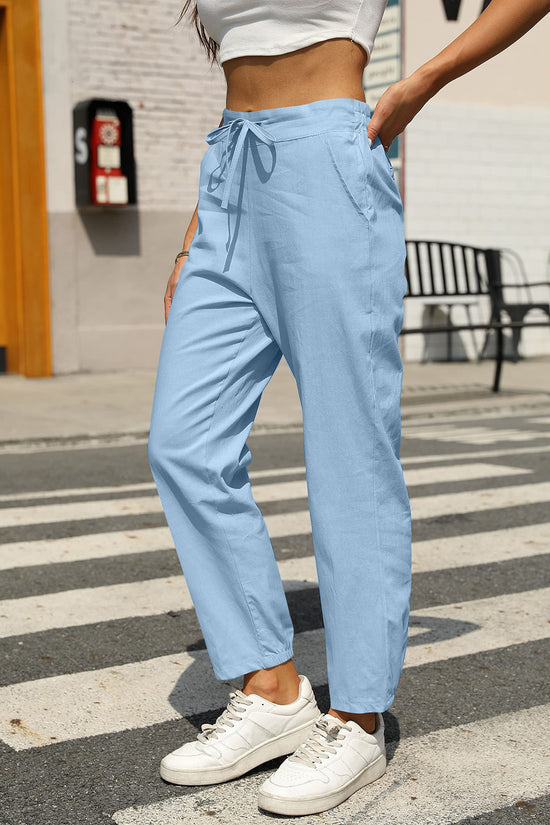 New Casual Linen Drawstring Pants For Women - Comfortable & Stylish - Dana Fashion