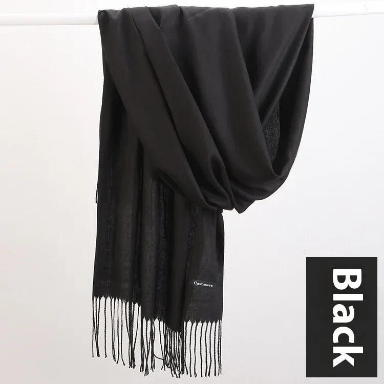 Pure Color Warm Keeping Scarf All-match Cashmere Shawl - DanaFashionstore