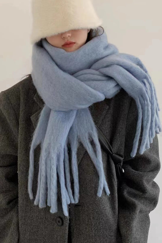 Women's Temperament Fashion Warm Solid Color Shawl Scarf