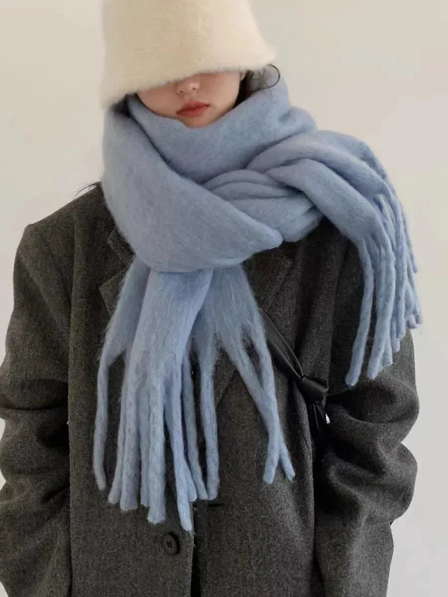 Women's Temperament Fashion Warm Solid Color Shawl Scarf - DanaFashionstore