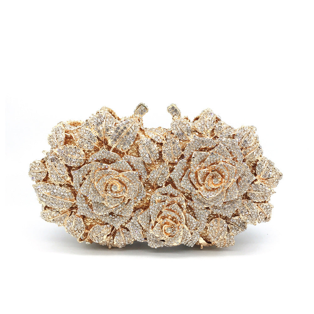 Hollow Rose Diamond Dinner Bag - Dana Fashion
