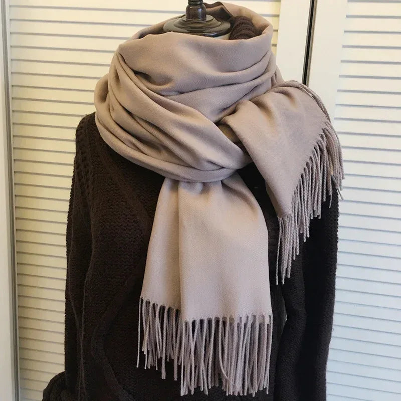Women's Cashmere Warm Red Annual Meeting Scarf - DanaFashionstore