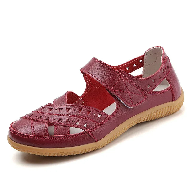 Women's Hollow Hole Leather Casual Sandals - DanaFashionstore