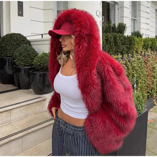 Artificial Fur Autumn And Winter Thickening Haining Fashion Furry Fur Clothing Top