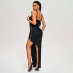Slit Long Mesh See-through Irregular Dress - DanaFashionstore