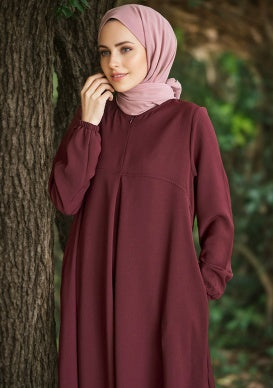 Women's Solid Color Simple Long-sleeved Loose-fitting Elegant Dress